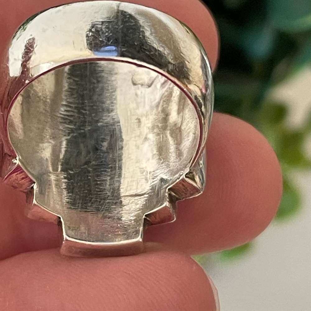 HSN Carol Brodie Sterling Silver CFJ Black Onyx Marcasite cocktail Ring Size 5.5 - Picture 7 of 8